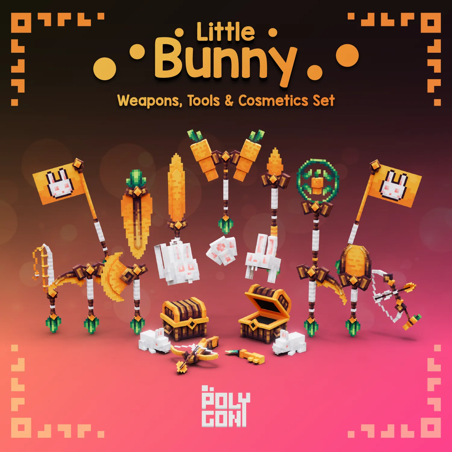 Resource 'Little Bunny with Carrots Weapons, Tools & Cosmetics Set'