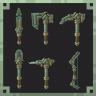 Animated Floating Metal Tools & Weapon Set - 16x